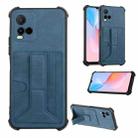 For vivo Y33s/Y21 2021/Y21s 2021 Dream Holder Card Bag Shockproof Phone Case(Blue) - 1