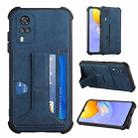 For vivo Y51 2020/Y31 2021/Y51s Foreign Version/Y51a Dream Holder Card Bag Shockproof Phone Case(Blue) - 1