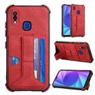 For vivo Y95/Y1s/Y91 with Fingerprint Hole Dream Holder Card Bag Shockproof Phone Case(Red) - 1