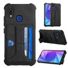 For vivo Y95/Y1s/Y91 with Fingerprint Hole Dream Holder Card Bag Shockproof Phone Case(Black) - 1