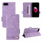 For iPhone SE 2022 / SE 2020 / 8 / 7 Magnetic Clasp Leather Phone Case(Purple) - 1