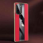 For Xiaomi K40 / K40 Pro / K40 Pro+ Racing Car Design Leather Electroplating Process Anti-fingerprint Protective Phone Case(Red) - 1