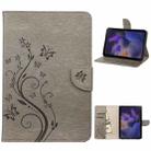 For Samsung Galaxy Tab A8 10.5 2021 X200 / X205 Butterfly Flower Embossing Pattern Leather Tablet Case(Grey) - 1