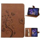 For Samsung Galaxy Tab A8 10.5 2021 X200 / X205 Butterfly Flower Embossing Pattern Leather Tablet Case(Brown) - 1