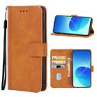 Leather Phone Case For OPPO Reno6 4G(Brown) - 1