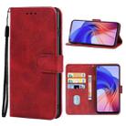 Leather Phone Case For OPPO A55(Red) - 1