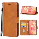 Leather Phone Case For OPPO A91(Brown) - 1