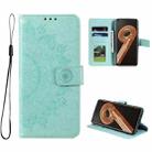 For OPPO Realme 9i Totem Flower Embossed Leather Phone Case(Green) - 1