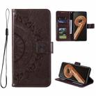 For OPPO Realme 9i Totem Flower Embossed Leather Phone Case(Brown) - 1
