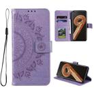 For OPPO Realme 9i Totem Flower Embossed Leather Phone Case(Purple) - 1