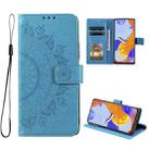 For Xiaomi Redmi Note 11 Pro 4G Global Totem Flower Embossed Leather Phone Case(Blue) - 1