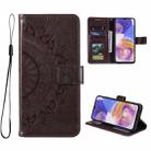 For Samsung Galaxy A23 Totem Flower Embossed Leather Phone Case(Brown) - 1