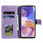 For Samsung Galaxy A23 Totem Flower Embossed Leather Phone Case(Purple) - 4