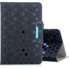 For 10 inch Universal Tablet Solid Color Wave Point Horizontal Flip Leather Case  , with Holder(Black) - 1