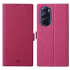 For Motorola Moto Edge X30 ViLi K Series Magnetic Buckle Leather Phone Case(Rose Red) - 1