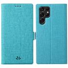 For Samsung Galaxy S22 Ultra 5G ViLi K Series Magnetic Buckle Leather Phone Case(Blue) - 1