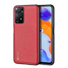 For Xiaomi Redmi Note 11 Pro 5G / 4G International Version DUX DUCIS Fino Series PU + TPU Phone Case(Red) - 1