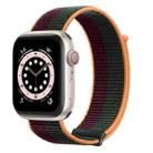 DUX DUCIS Nylon Sport Watch Band For Apple Watch Series 8&7 41mm / SE 2&6&SE&5&4 40mm / 3&2&1 38mm(Purple Green) - 1