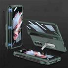 For Samsung Galaxy Z Fold3 5G GKK Integrated Magnetic Full Coverage Phone Flip Case with Pen Slot(Dark Night Green) - 1