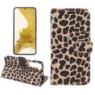 For Samsung Galaxy S22 5G Leopard Pattern Flip Leather Phone Case(Yellow) - 1