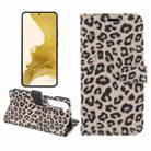 For Samsung Galaxy S22 5G Leopard Pattern Flip Leather Phone Case(Brown) - 1