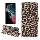 For Samsung Galaxy S22 Ultra 5G Leopard Pattern Flip Leather Phone Case(Yellow) - 1