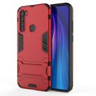 For Xiaomi Redmi Note 8T Shockproof PC + TPU Protective Case with Invisible Holder(Red) - 1