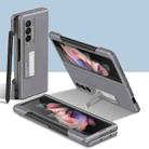For Samsung Galaxy Z Fold3 5G GKK Ultra-thin PC Phone Flip Case with Holder & Side Pen Slot(Grey) - 1