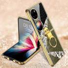 For Huawei P50 Pocket GKK Texture Pattern Electroplating Glass Phone Case with Ring(Color Block 03) - 1