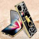 For Huawei P50 Pocket GKK Texture Pattern Electroplating Glass Phone Case with Ring(Color Block 07) - 1