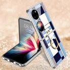 For Huawei P50 Pocket GKK Painted Electroplating Glass Phone Case with Ring(Blue White) - 1