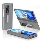 For Huawei Mate X2 GKK Magnetic PC + Leather Phone Flip Case with Holder(Grey) - 1