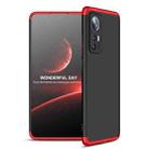 For Xiaomi 12 GKK Three Stage Splicing PC Phone Case(Black Red) - 1
