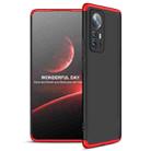 For Xiaomi 12 Pro GKK Three Stage Splicing PC Phone Case(Black Red) - 1