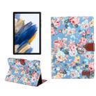 For Samsung Galaxy Tab A8 10.5 2021 X200 / X205 Flower Cloth Leather Smart Tablet Case(Blue) - 1