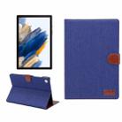 For Samsung Galaxy Tab A8 10.5 2021 X200 / X205 Denim Cloth Leather Smart Tablet Case(Dark Blue) - 1