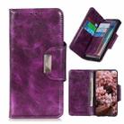 For OPPO Realme 9i Crazy Horse Texture Magnetic Flip Leather Phone Case with 6-Card Slots(Purple) - 1