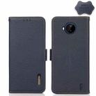 For Nokia C20 Plus KHAZNEH Side-Magnetic Litchi Genuine Leather RFID Phone Case(Blue) - 1