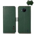 For Nokia C20 Plus KHAZNEH Side-Magnetic Litchi Genuine Leather RFID Phone Case(Green) - 1