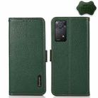 For Xiaomi Redmi Note 11 Pro 5G / 4G Foreign Version KHAZNEH Side-Magnetic Litchi Genuine Leather RFID Phone Case(Green) - 1