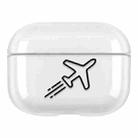 For AirPods Pro Stick Figure Mapping Transparent Earphone Protective Case(Aircraft) - 1