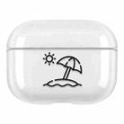 For AirPods Pro Stick Figure Mapping Transparent Earphone Protective Case(Beach) - 1