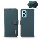 For OPPO Realme 9i KHAZNEH Custer Genuine Leather RFID Phone Case(Green) - 1