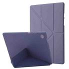 For Samsung Galaxy Tab A8 10.5 2021 Deformation Transparent Acrylic Horizontal Flip PU Leather Tablet Case(Lavender Grey) - 1