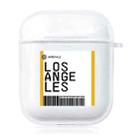 For AirPods 1 / 2 TPU Air Ticket Label Sticker Earphone Protective Case(Los Angeles) - 1