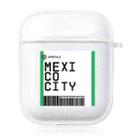 For AirPods 1 / 2 TPU Air Ticket Label Sticker Earphone Protective Case(Mexico City) - 1