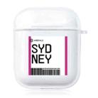 For AirPods 1 / 2 TPU Air Ticket Label Sticker Earphone Protective Case(Sydney) - 1