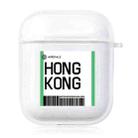 For AirPods 1 / 2 TPU Air Ticket Label Sticker Earphone Protective Case(Hong Kong) - 1