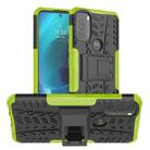 For Motorola Moto G71 5G Tire Texture TPU + PC Phone Case with Holder(Green) - 1