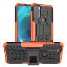 For Motorola Moto G71 5G Tire Texture TPU + PC Phone Case with Holder(Orange) - 1